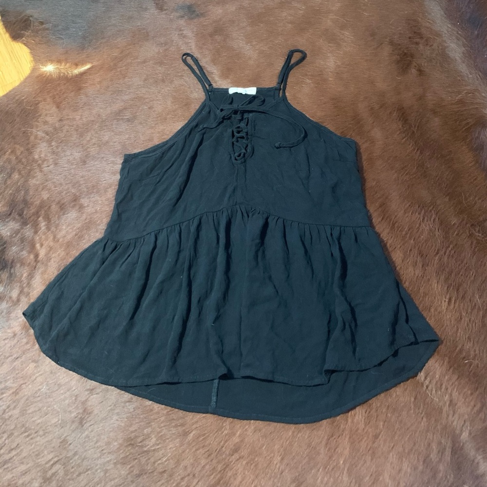 Pacsun Black Lace Up Top